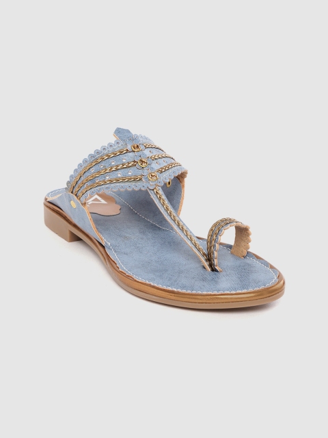 

TRASE Women Blue Embellished One Toe Flats