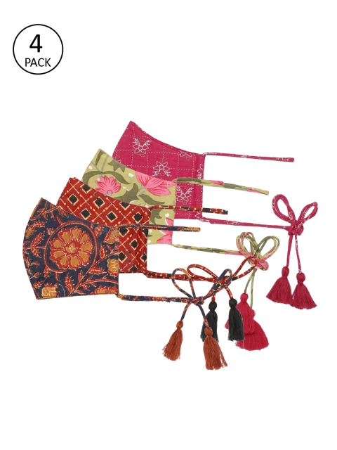 

Anouk Multicoloured Set of 4 Reusable Masks, Navy blue