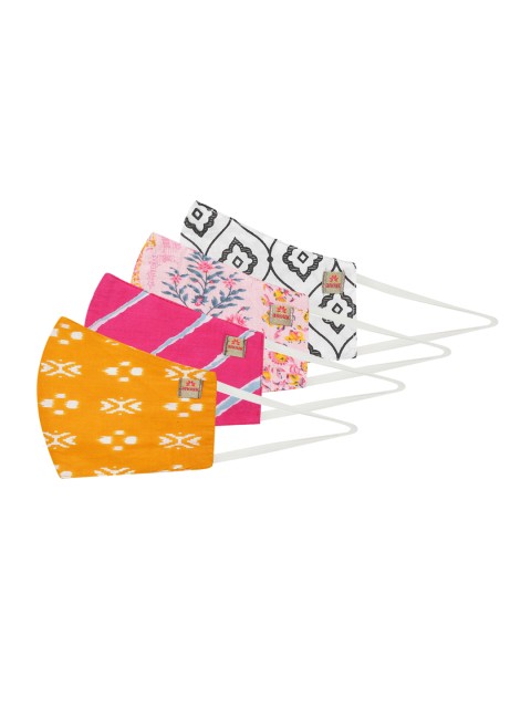 

Anouk Women Pack Of 4 Printed Reusable 3 Layer Protective Outdoor Masks, Multi