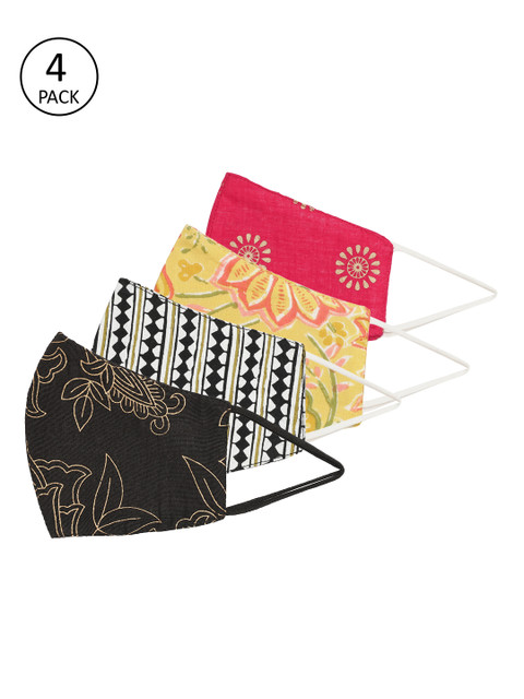 

Anouk Unisex Pack Of 4 Printed Reusable 3 Layer Protective Outdoor Masks, Multi