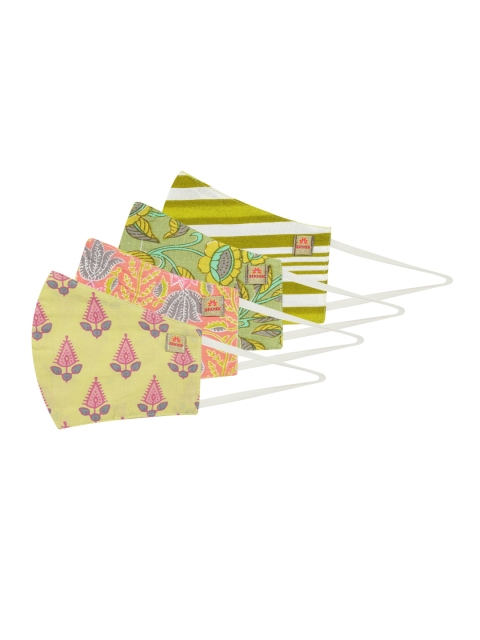

Anouk Unisex Pack Of 4 Printed Reusable 3 Layer Protective Outdoor Masks, Green