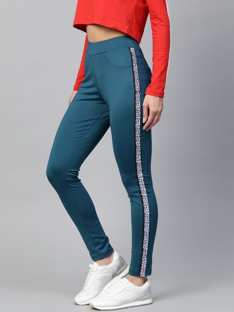 

Hubberholme Women Teal Blue Solid Slim Fit Jeggings
