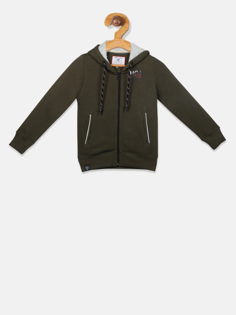 

Monte Carlo Boys Olive Green Solid Sweatshirt