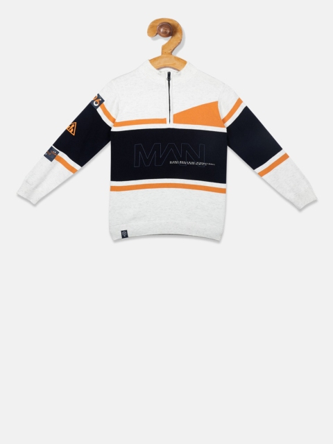 

Monte Carlo Boys White Striped Pullover Sweater