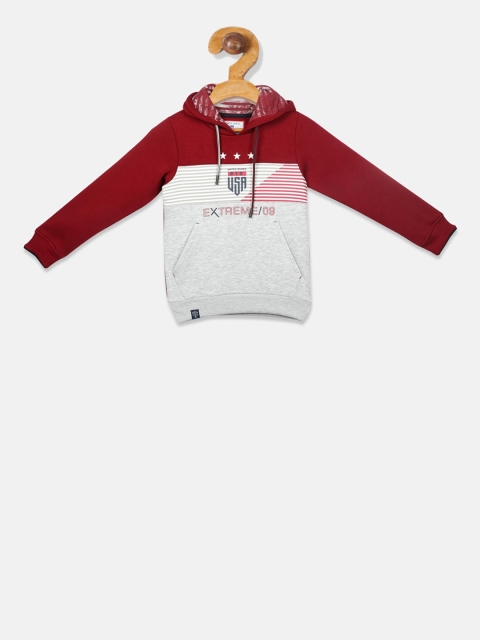 

Monte Carlo Boys Maroon & Grey Colourblocked Sweatshirt