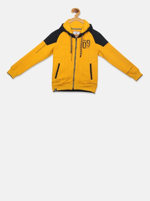 

Monte Carlo Boys Mustard Yellow & Black Colourblocked Hooded Sweatshirt