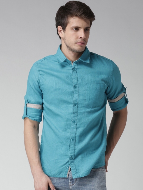 

Celio Blue Pure Linen Casual Sustainable Shirt