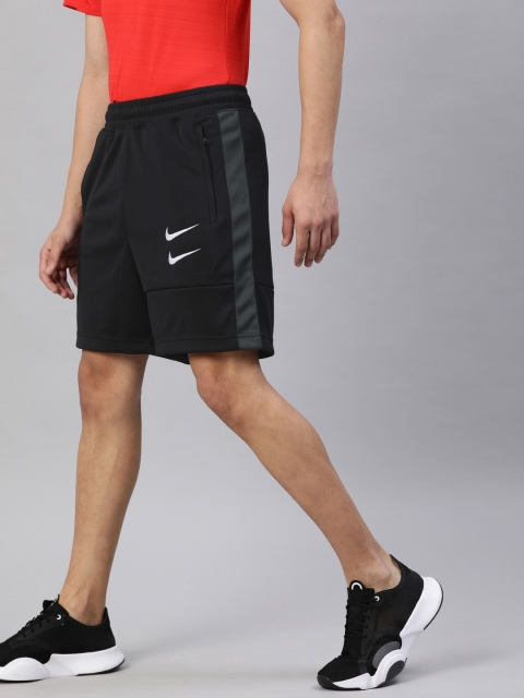 

Nike Men Black Printed Regular Fit SWOOSH Sports Shorts