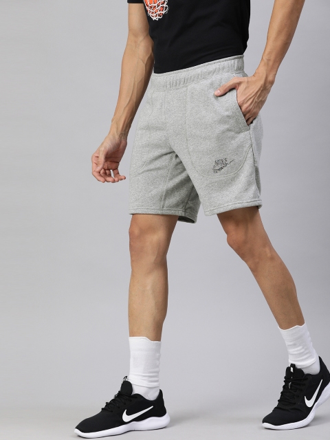 

Nike Men Grey Melange Solid Regular Fit Sports Shorts