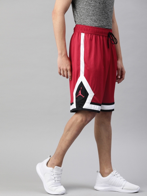 

Nike Men Red Solid Regular Fit JUMPMAN DIAMOND Side Striped Active Shorts