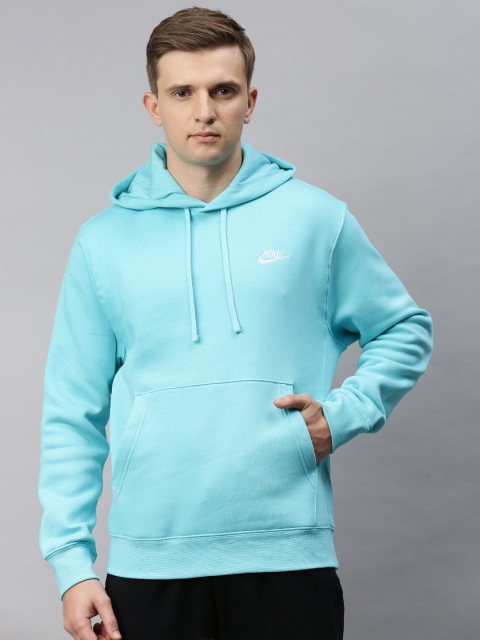

Nike Men Blue Solid NSW CLUB Hooded Sweatshirt
