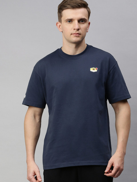 

Nike Men Navy Blue Solid 90 ICONS Round Neck T-shirt