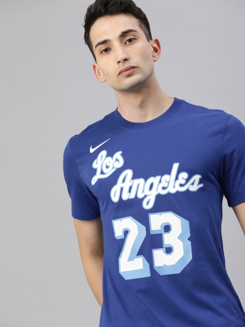

Nike Men Blue Printed & White Round Neck T-shirt