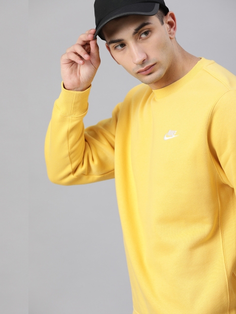 

Nike Men Yellow Solid NSW CLUB Round Neck T-shirt