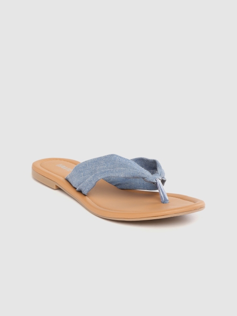 

Lavie Women Blue Denim Solid Fabric Open Toe Flats