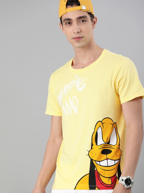 

Kook N Keech Disney Men Yellow Goofy Printed T-shirt