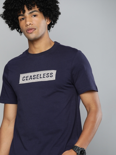 

Kook N Keech Men Navy Blue Printed Round Neck T-shirt