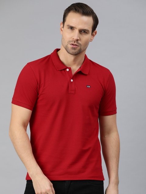 

Arrow Sport Men Red Solid Polo Collar T-shirt
