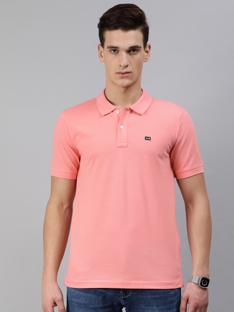 

Arrow Sport Men Pink Solid Polo Collar T-shirt
