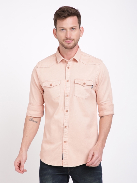 

TED HARBOR Men Pink Slim Fit Solid Casual Shirt