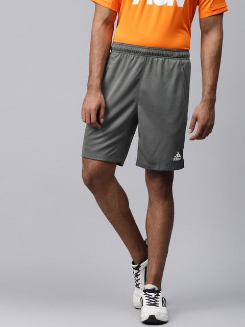 

ADIDAS Men Charcoal Grey Solid Training All Set 9-Inch Shorts