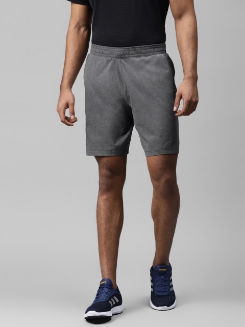 

ADIDAS Men Charcoal Grey Solid Ergo Melange Tennis Shorts