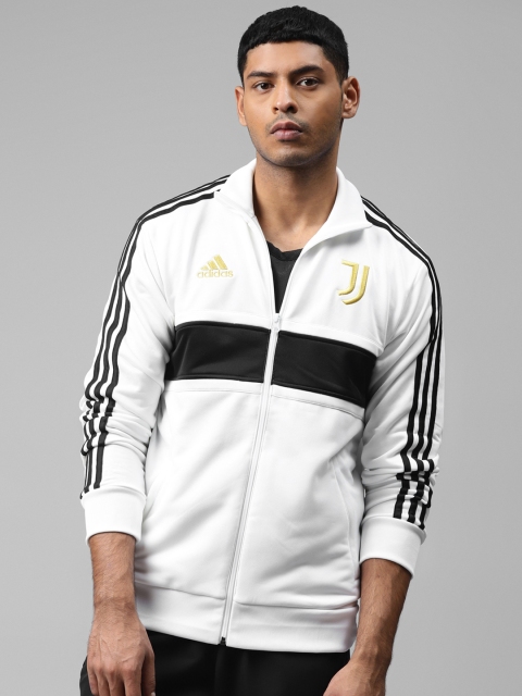 

Adidas Men White & Black Football Juve 3 Stripes Track Jacket