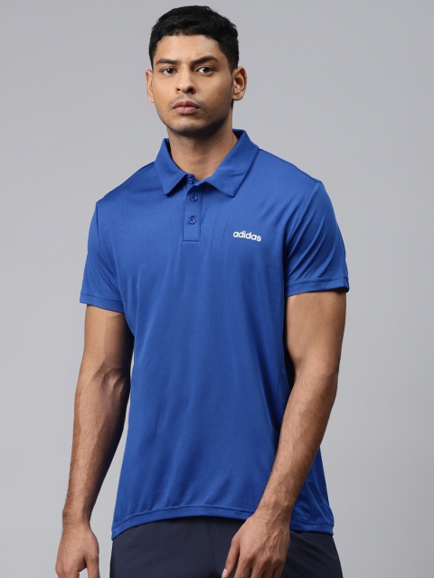 

ADIDAS Men Blue Training Designed 2 Move Solid Polo Collar T-shirt