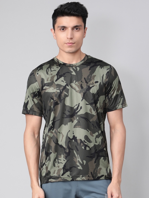 

ADIDAS Men Olive Green Designed 2 Move All Over Print Training T-shirt