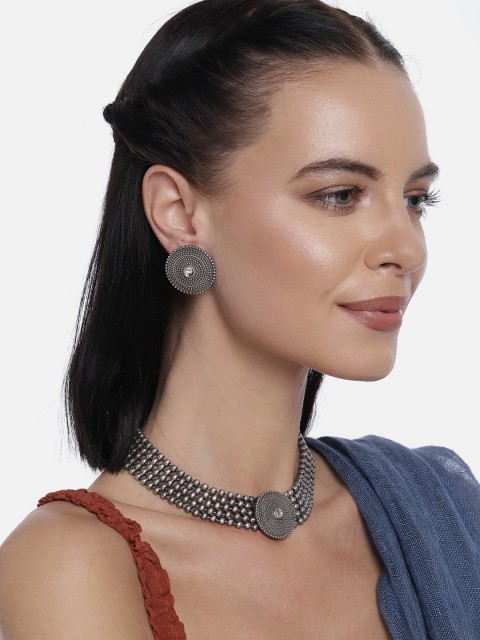 

LAIDA German Silver-Plated Oxidized Handcrafted Jewellery Set