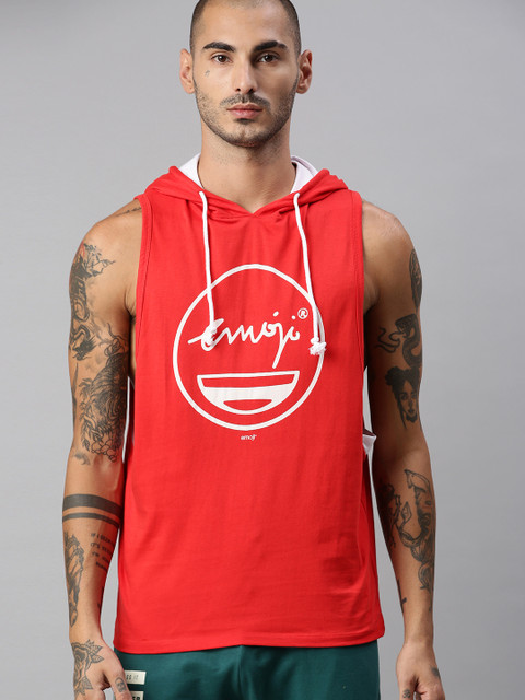 

Kook N Keech Emoji Men Red White Printed Pure Cotton T-shirt