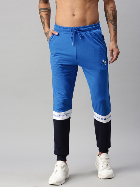 

Kook N Keech Men Navy Blue Colourblocked Slim Fit Joggers With Side Stripes