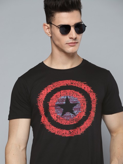 

Kook N Keech Marvel Men Black & Red Pure Cotton Marvel Print T-shirt