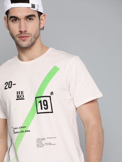 

Kook N Keech Men Off-White & Black Pure Cotton Printed Round Neck T-shirt