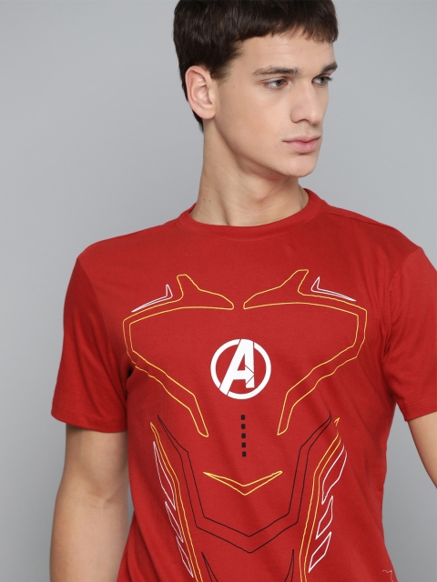 

Kook N Keech Marvel Men Red Iron Man Print Round Neck Pure Cotton T-shirt