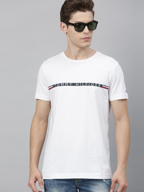 

Tommy Hilfiger Men White Printed Round Neck T-shirt
