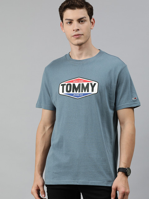 

Tommy Hilfiger Men Blue Printed Round Neck T-shirt