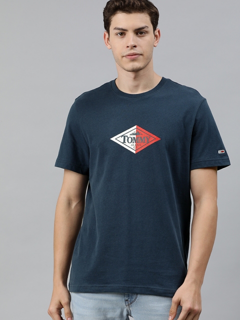 

Tommy Hilfiger Men Blue Printed Round Neck T-shirt