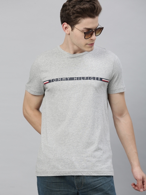 

Tommy Hilfiger Men Grey Printed Round Neck T-shirt