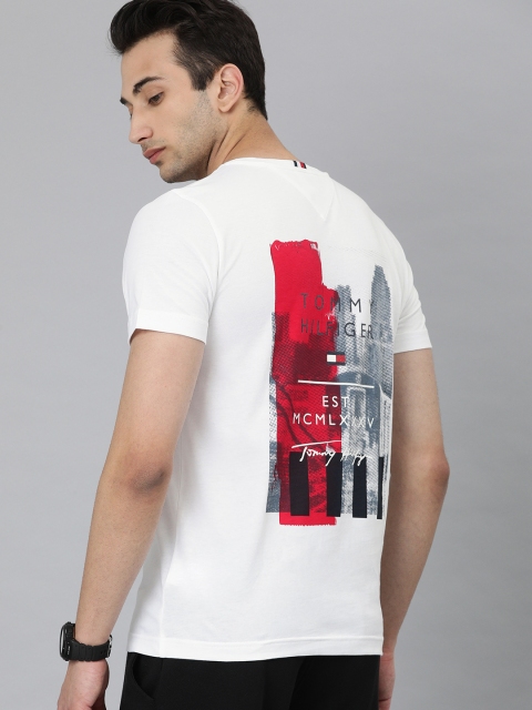 

Tommy Hilfiger Men White Printed Round Neck T-shirt