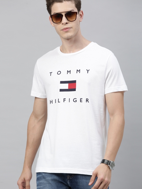 

Tommy Hilfiger Men White Printed Round Neck T-shirt