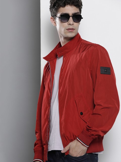 

Tommy Hilfiger Men Red Bomber LIGHT WEIGHT HARRINGTON Jacket