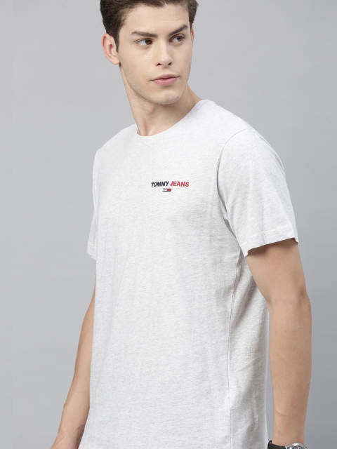 

Tommy Hilfiger Men Grey Melange Solid Round Neck T-shirt