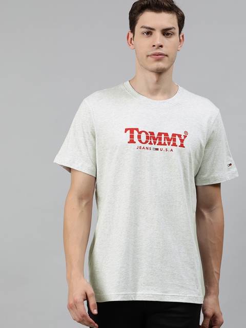 

Tommy Hilfiger Men Grey Printed Round Neck T-shirt