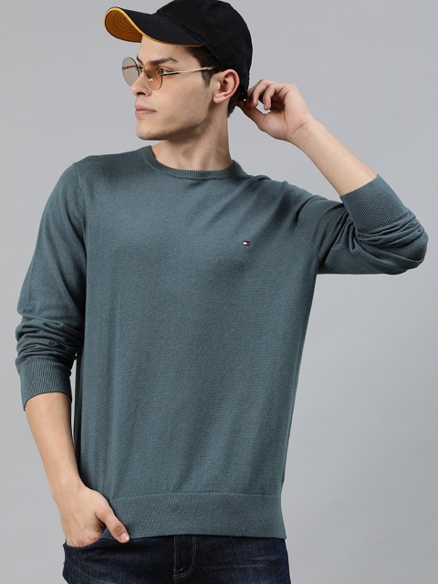 

Tommy Hilfiger Men Blue Solid Pullover Sweater