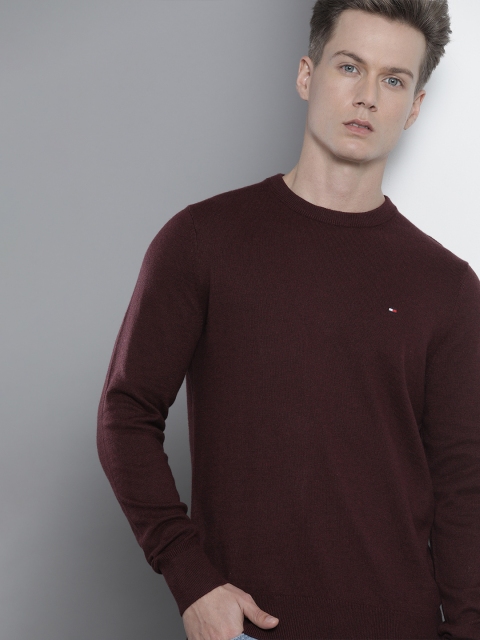 

Tommy Hilfiger Men Burgundy Pullover Sweater