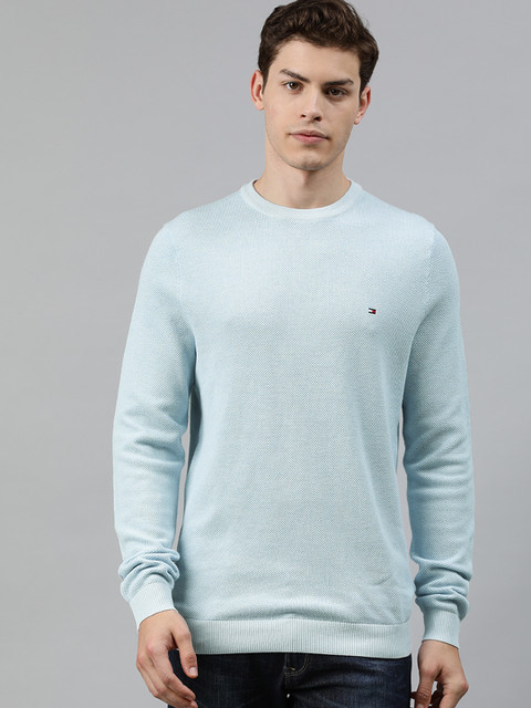 

Tommy Hilfiger Men Blue Solid Pullover Sweater