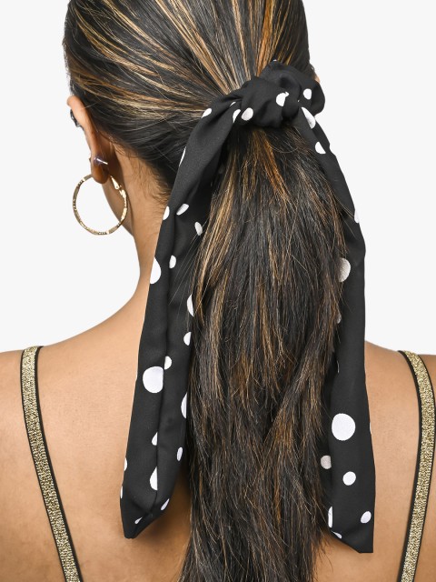 

BuckleUp Black Printed Ponytail Holders