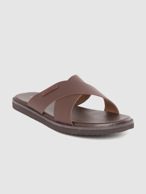 

Van Heusen Men Coffee Brown Solid Comfort Sandals