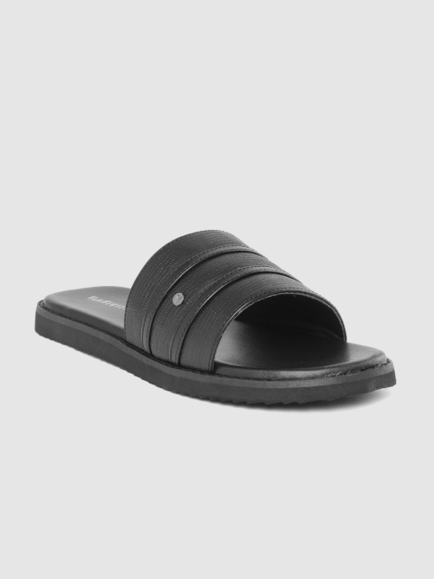 

Van Heusen Men Black Croc-Textured Comfort Sandals